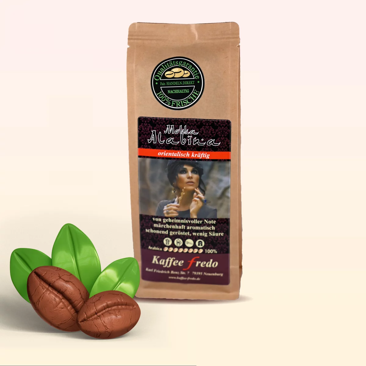 Kaffee Fredo – Mocca Kaffee fein gemahlen 250g | Für Siebträger – Intensiv, Direkt & Klassisch