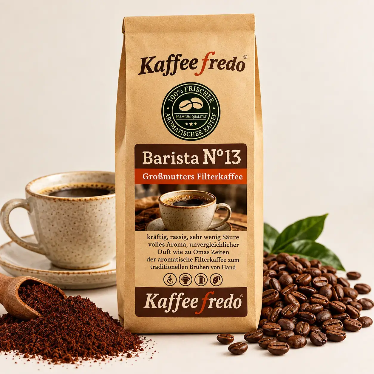 Barista No13 Kaffee – frisch geröstete Bohnen für intensiven, vollmundigen Kaffeegenuss zu Hause oder im Café