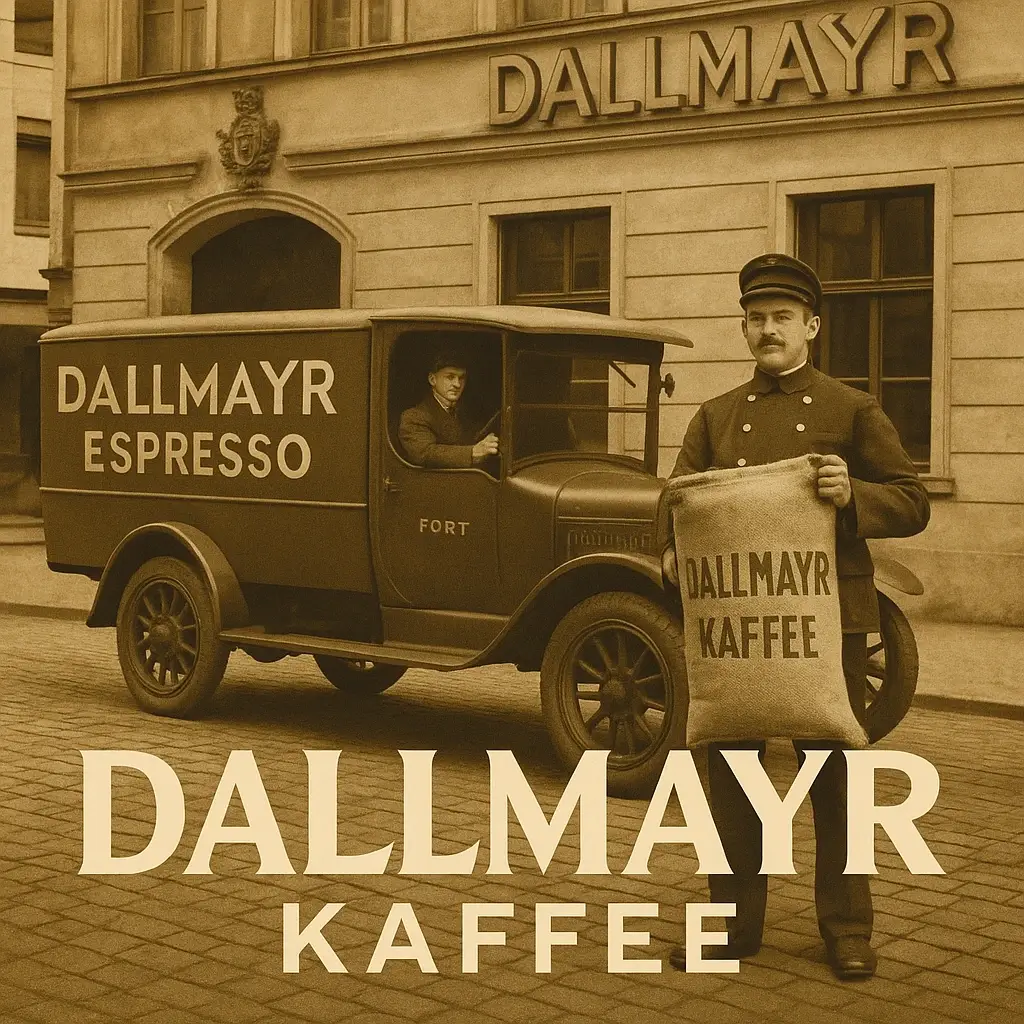 Dallmayr historische Kaffee Werbung in München – Vintage Reklame